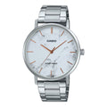 Casio Men Silver Stainless Steel Watch with Marble Pattern Dial - MTP-VT01DM-7AUDF