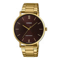 Casio Men Gold Bracelet Analog Watch with Brown Dial - MTP-VT01G-5BUDF