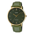 Casio Men Green Leather Analog Watch with Green Dial - MTP-VT01GL-3BUDF