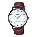 Casio Men Leather Analog Watch White Dial - MTP-VT03BL-7BDF