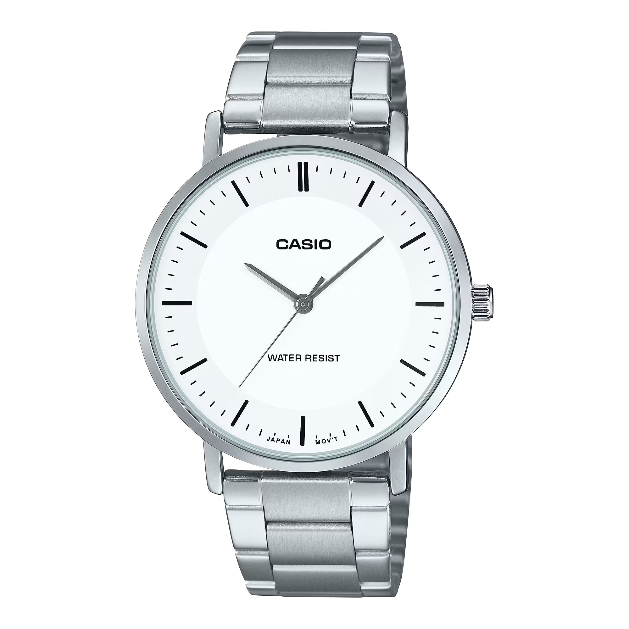 Casio Men Men White Dial Minimalist Stainless Steel Watch - MTP-VT04D-7EDF