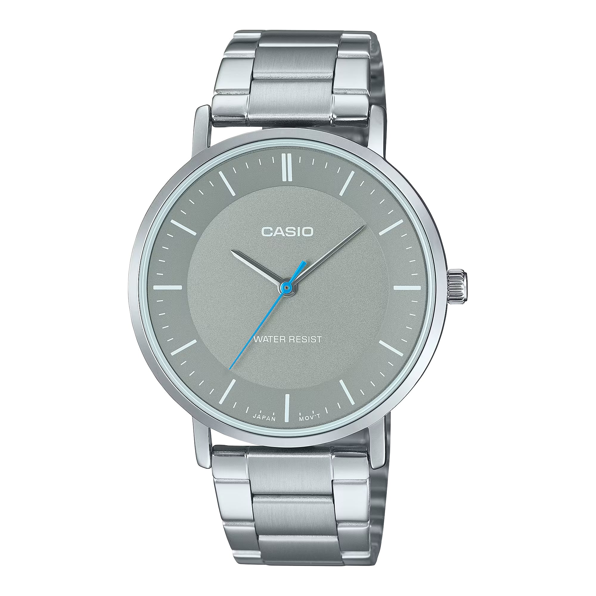 Casio Men Men Gray Dial Minimalist Stainless Steel Watch - MTP-VT04D-8EDF