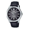 Casio Men Black Dial Leather Strap Watch - MTS-100L-1AVDF