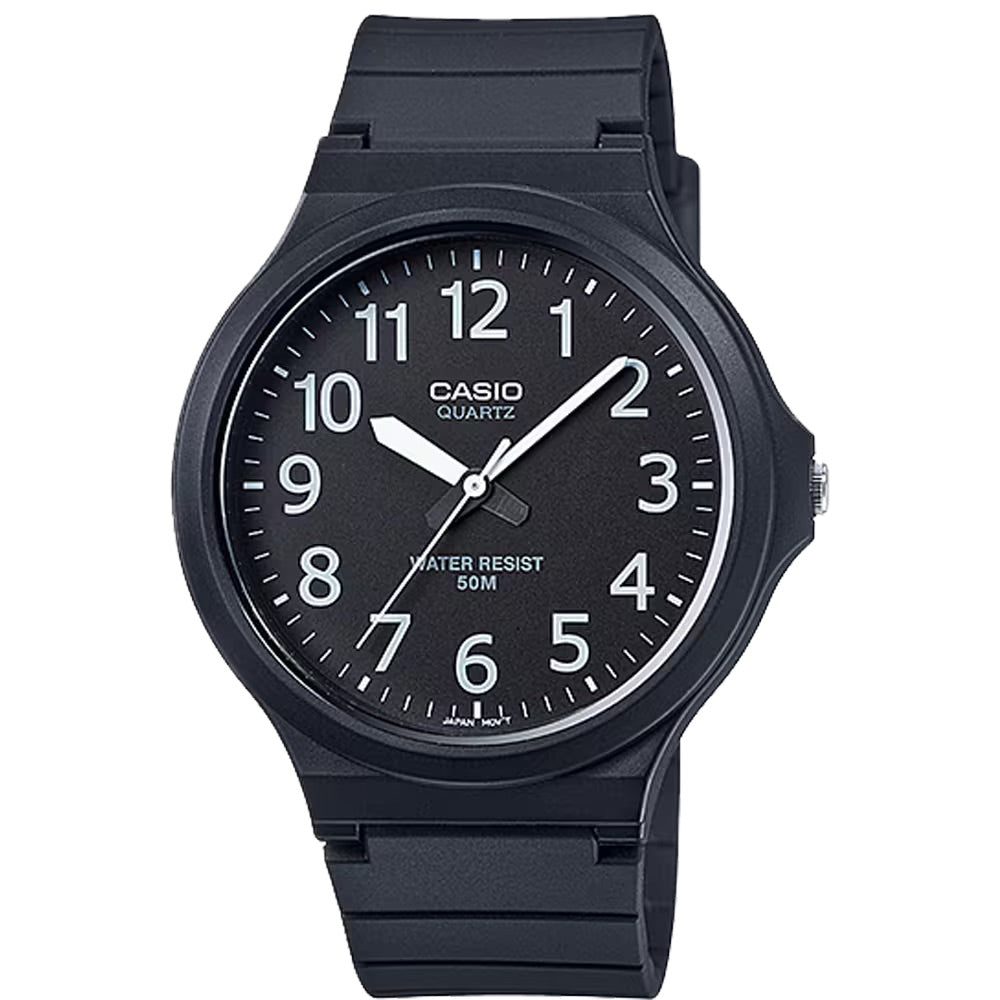 Casio Men Casual Analog Watch with Black Dial - MW-240-1BV