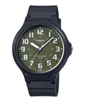 Casio Men Black Watch with Military Green Dial - MW-240-3BVDF
