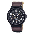 Casio Men Cream Dial and Brown Nylon Strap Watch - MW-240B-5BVCF