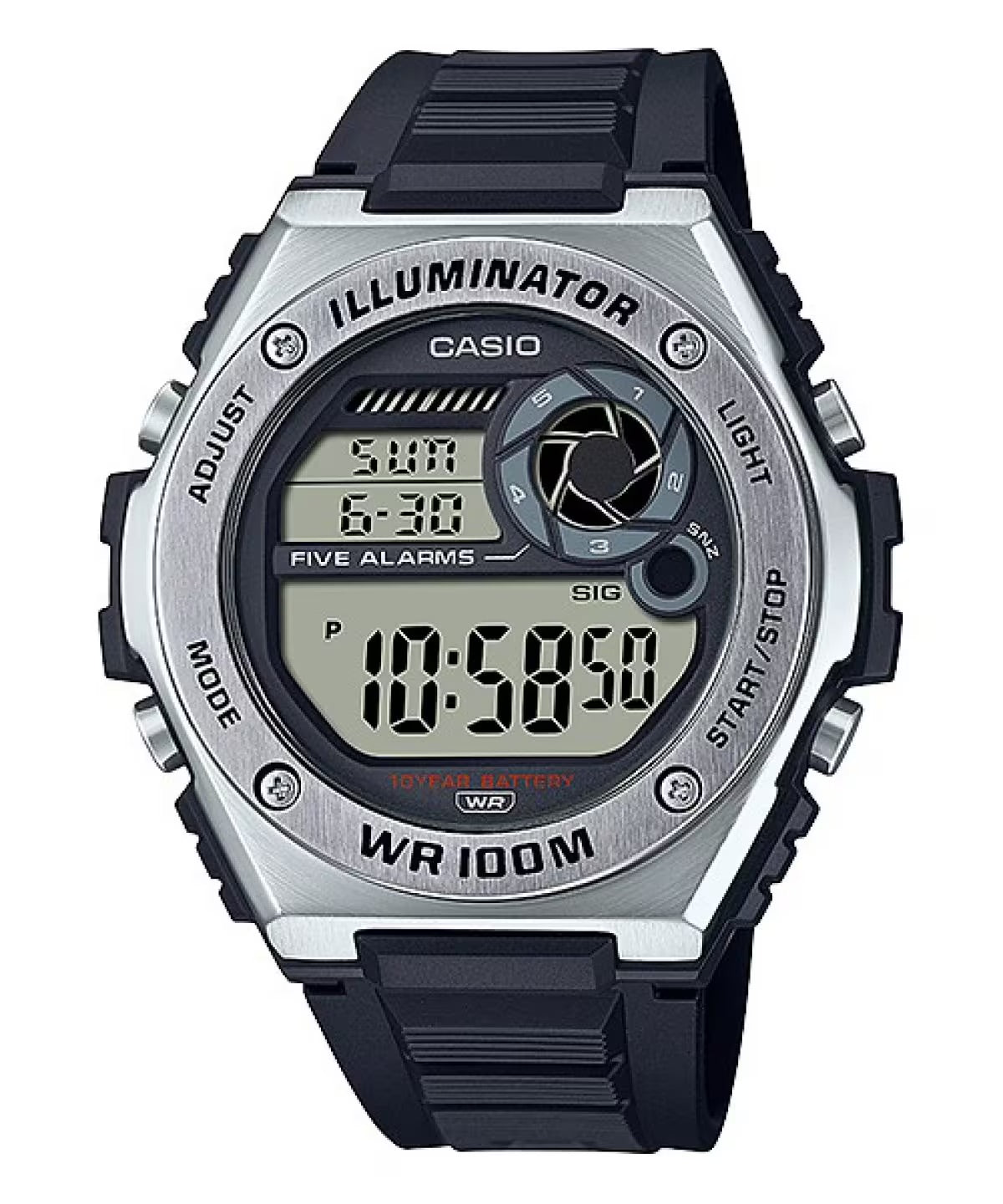 Casio Men Heavy-Duty Digital Sport Watch with Black Dial - MWD-100H-1AV