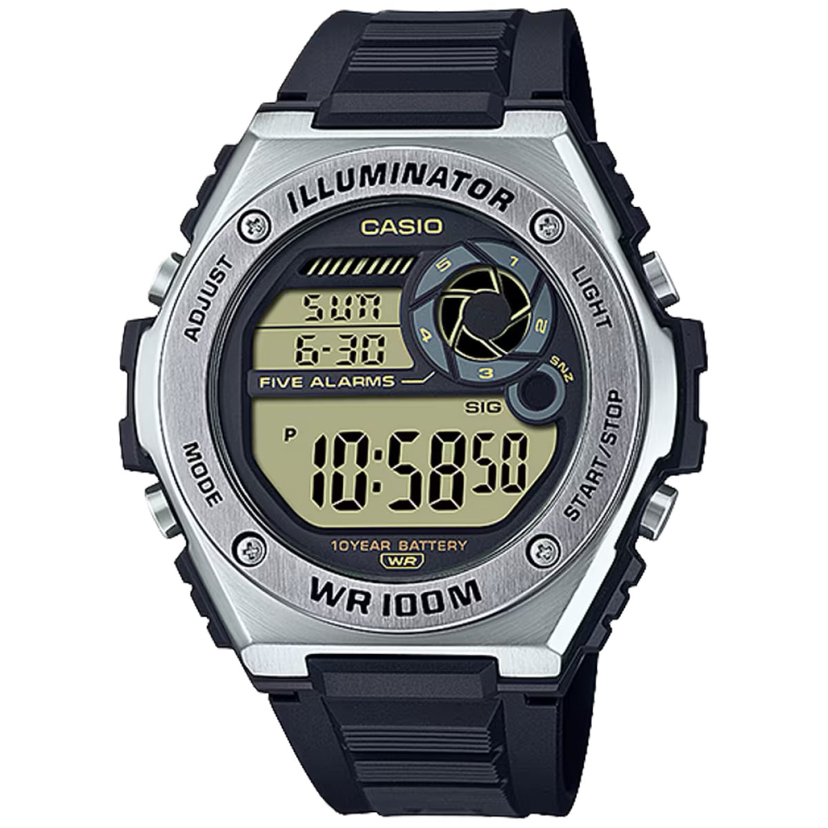 Casio Men Heavy-Duty Digital Sport Watch with Gold Dial - MWD-100H-9AV