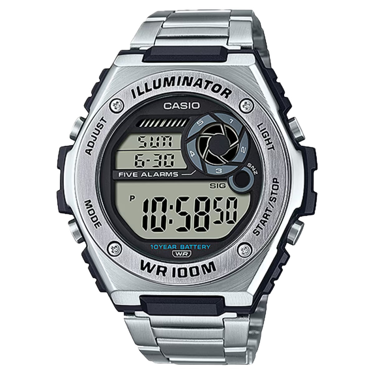 Casio Men Heavy-Duty Stainless Steel Digital Sport Watch - MWD-100HD-1AV