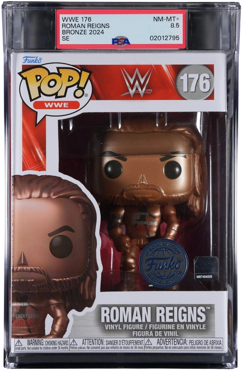 Roman Reigns WWE #176 Bronze Funko Pop! Exclusive Special Edition PSA 8.5 NM-MT+