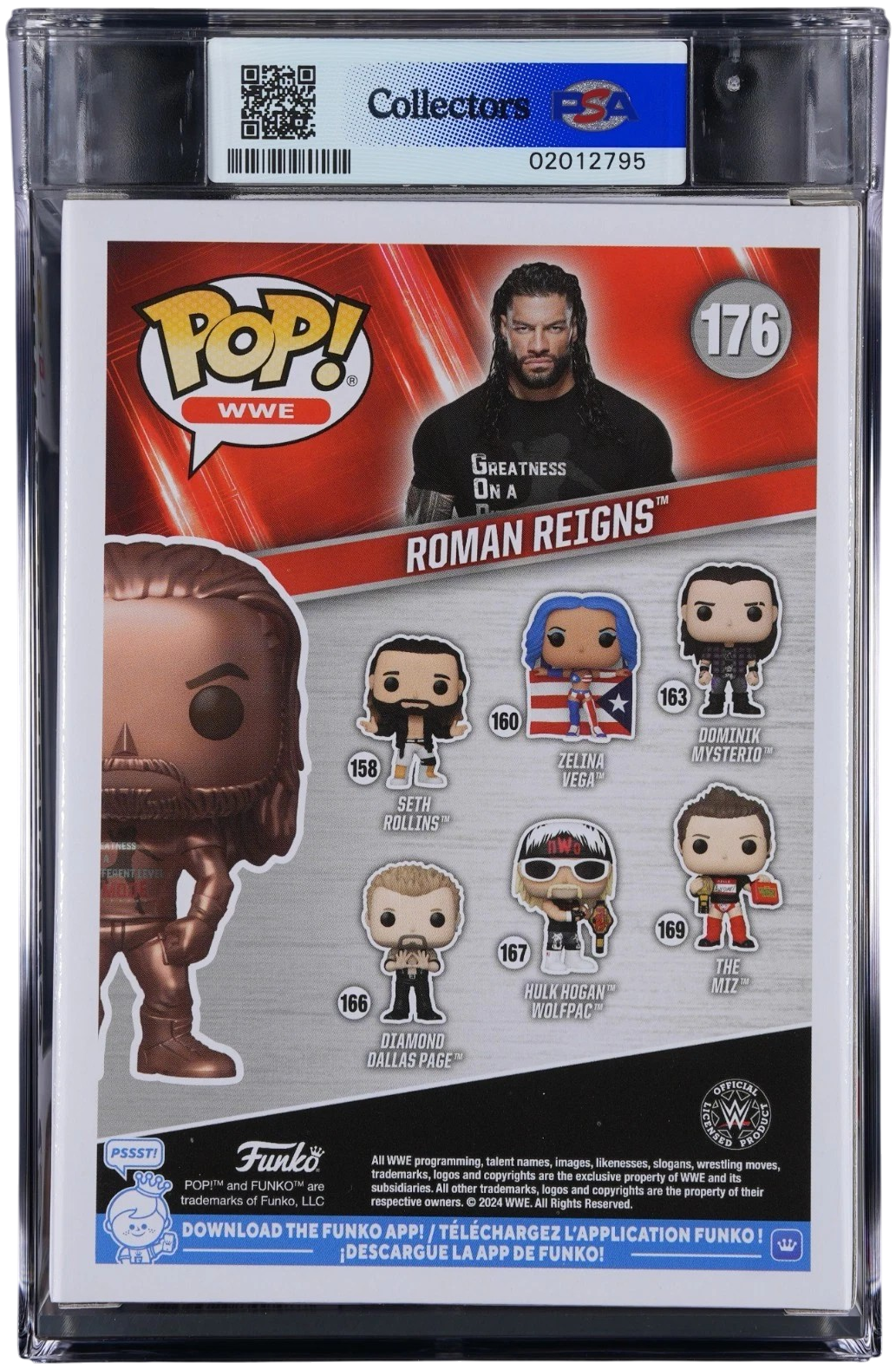 Roman Reigns WWE #176 Bronze Funko Pop! Exclusive Special Edition PSA 8.5 NM-MT+