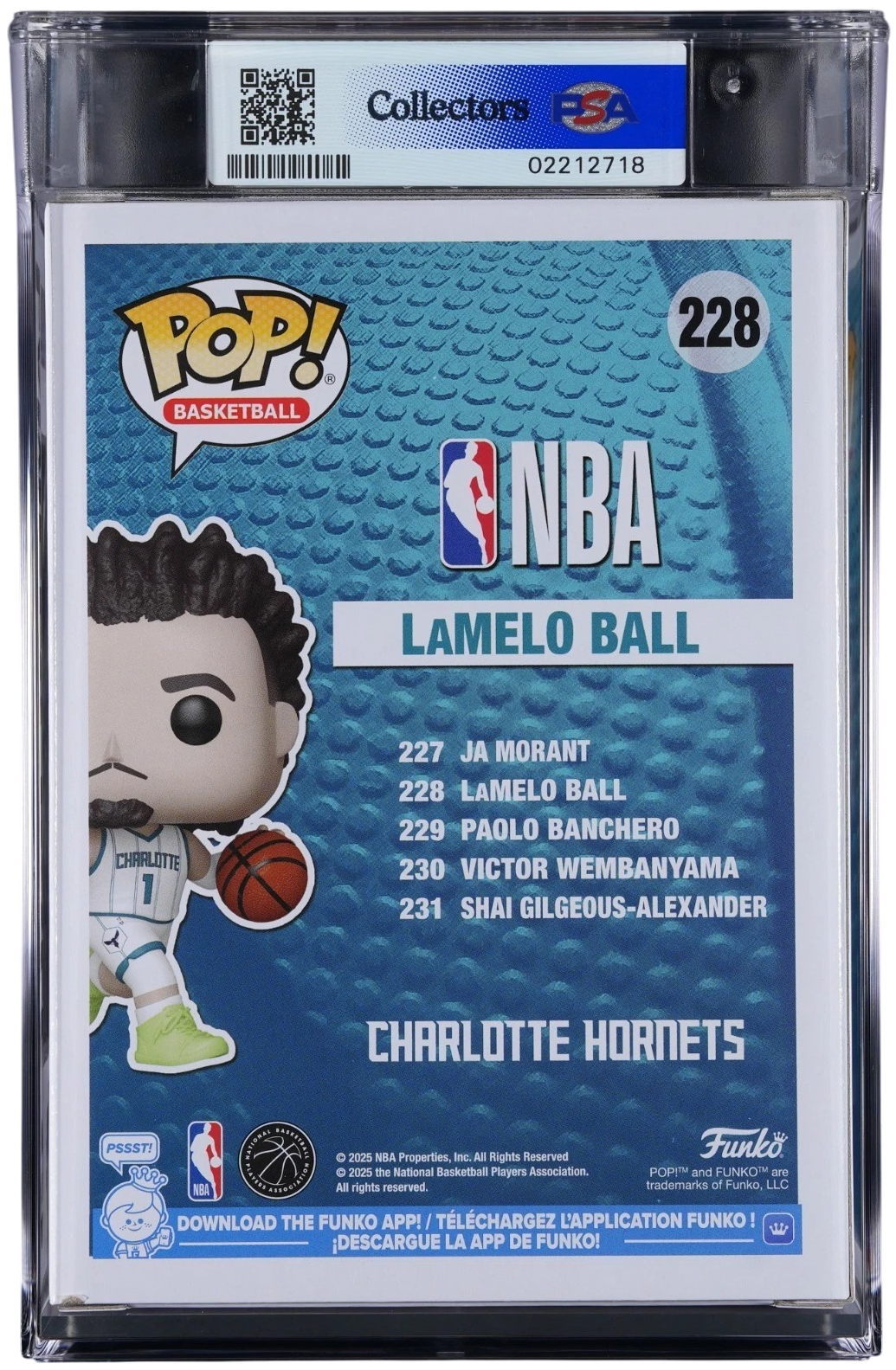 LaMelo Ball Basketball #228 Funko POP! PSA 8.5 NM-MINT+