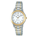 Casio Women Two-Tone Gold & Silver Analog Watch with White Dial - LTP-1128G-7B