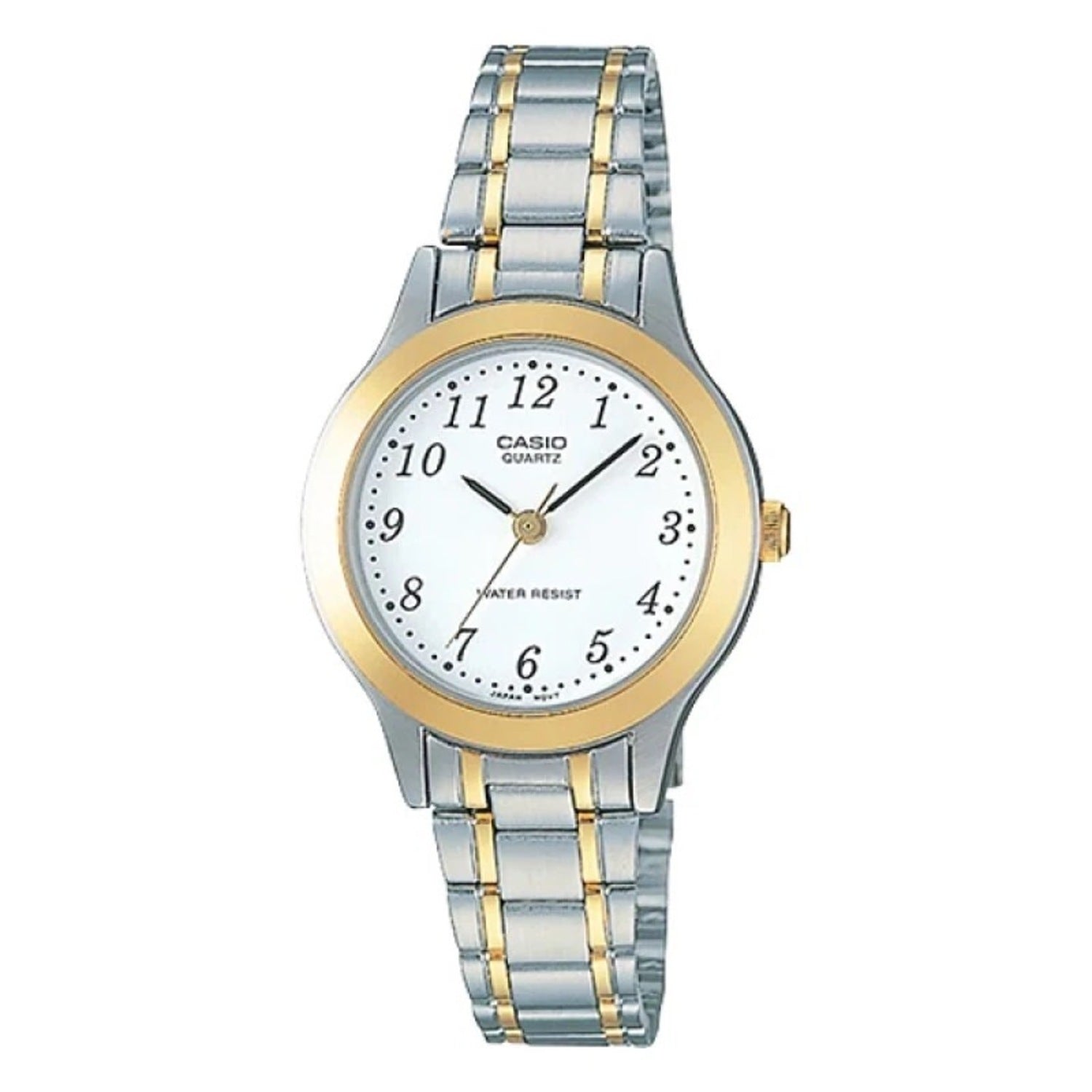 Casio Women Two-Tone Gold & Silver Analog Watch with White Dial - LTP-1128G-7B