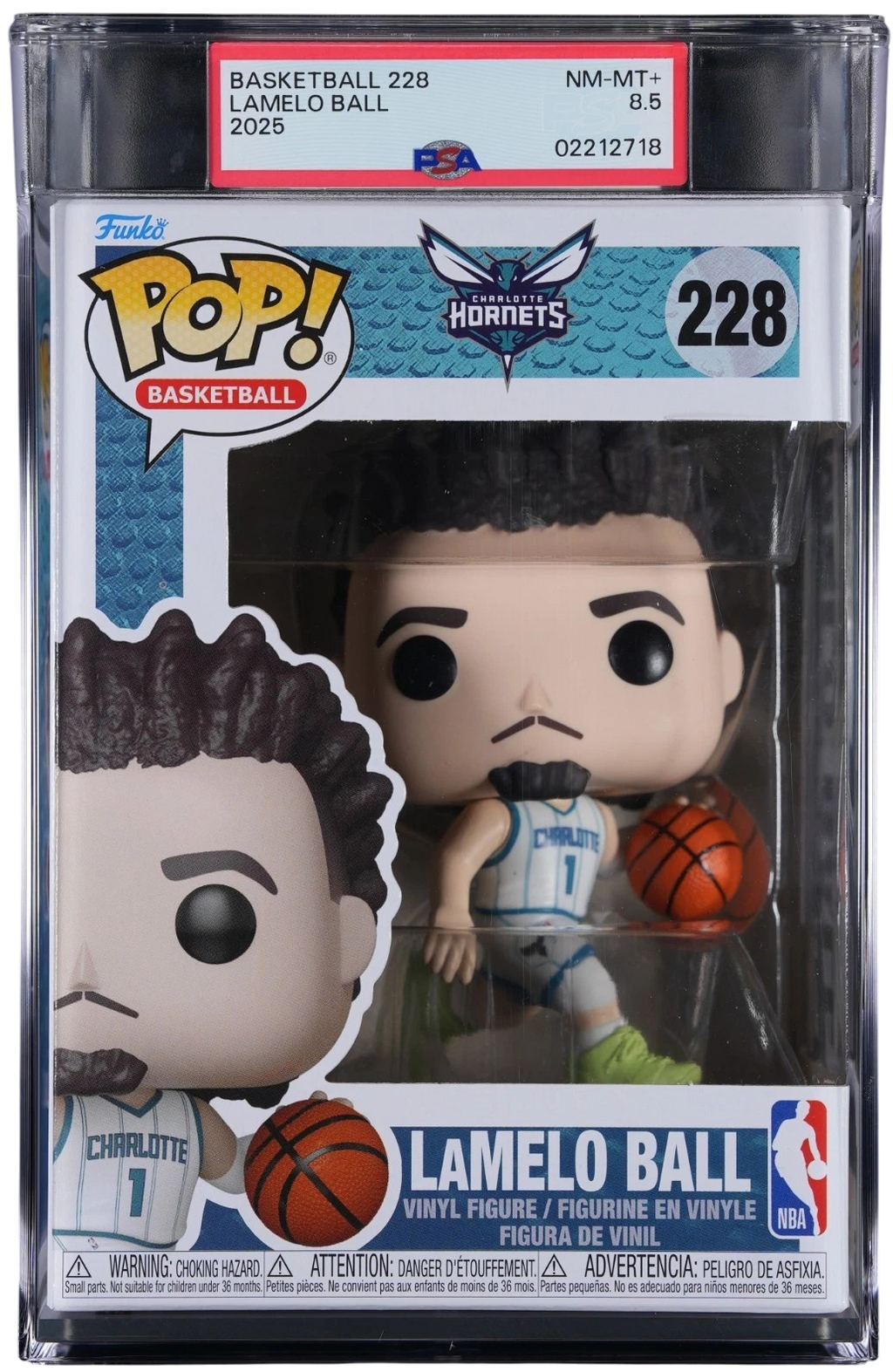 LaMelo Ball Basketball #228 Funko POP! PSA 8.5 NM-MINT+
