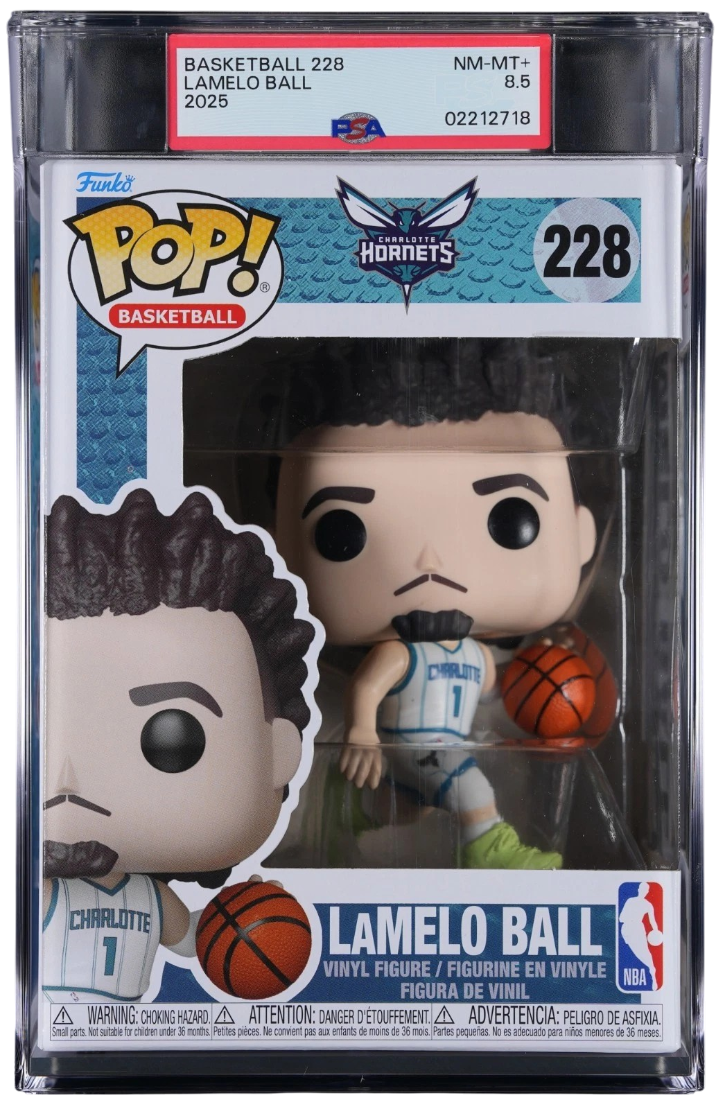 LaMelo Ball Basketball #228 Funko POP! PSA 8.5 NM-MINT+