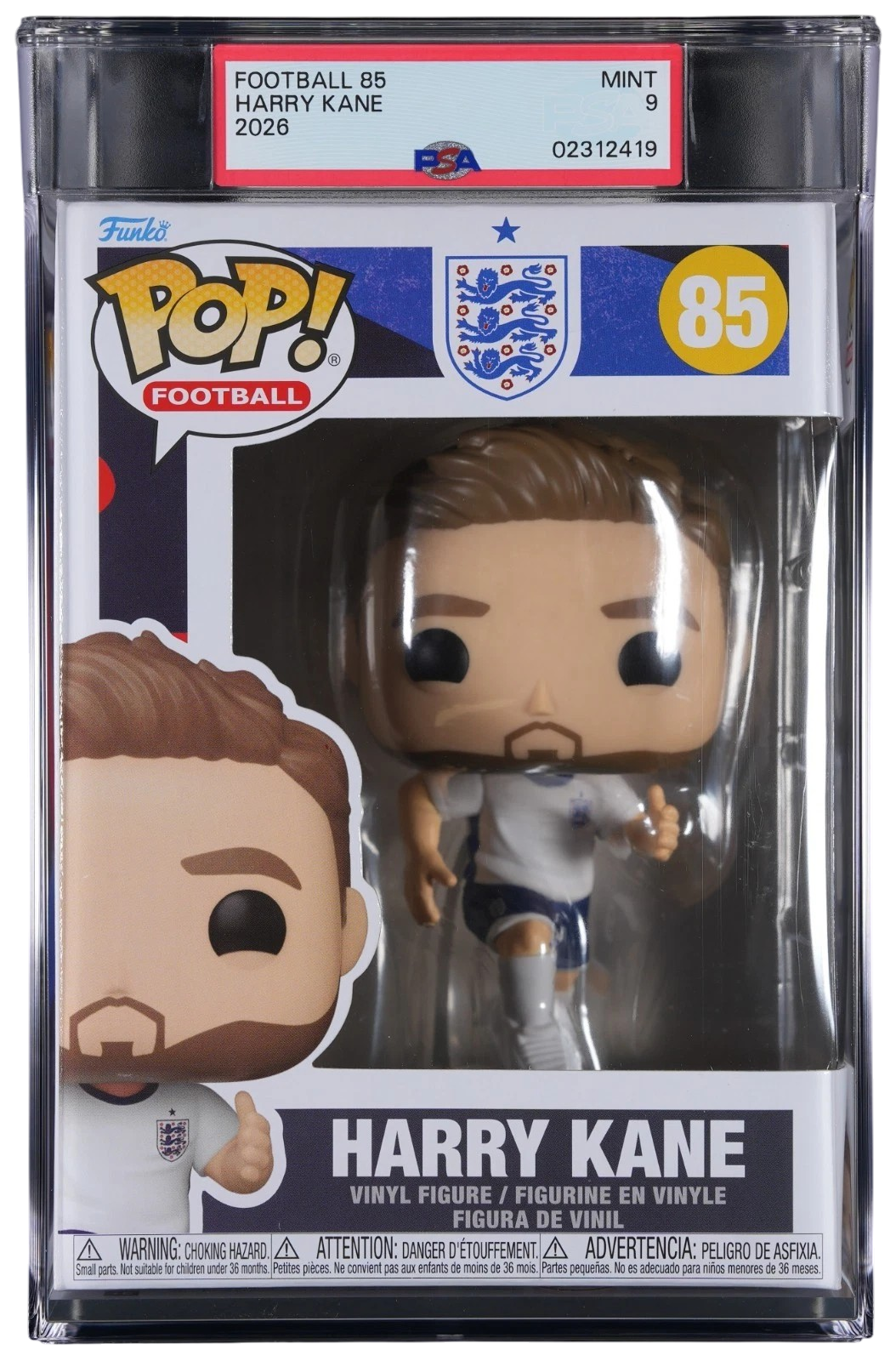 Harry Kane England Football Soccer #85 Funko POP! PSA 9 MINT