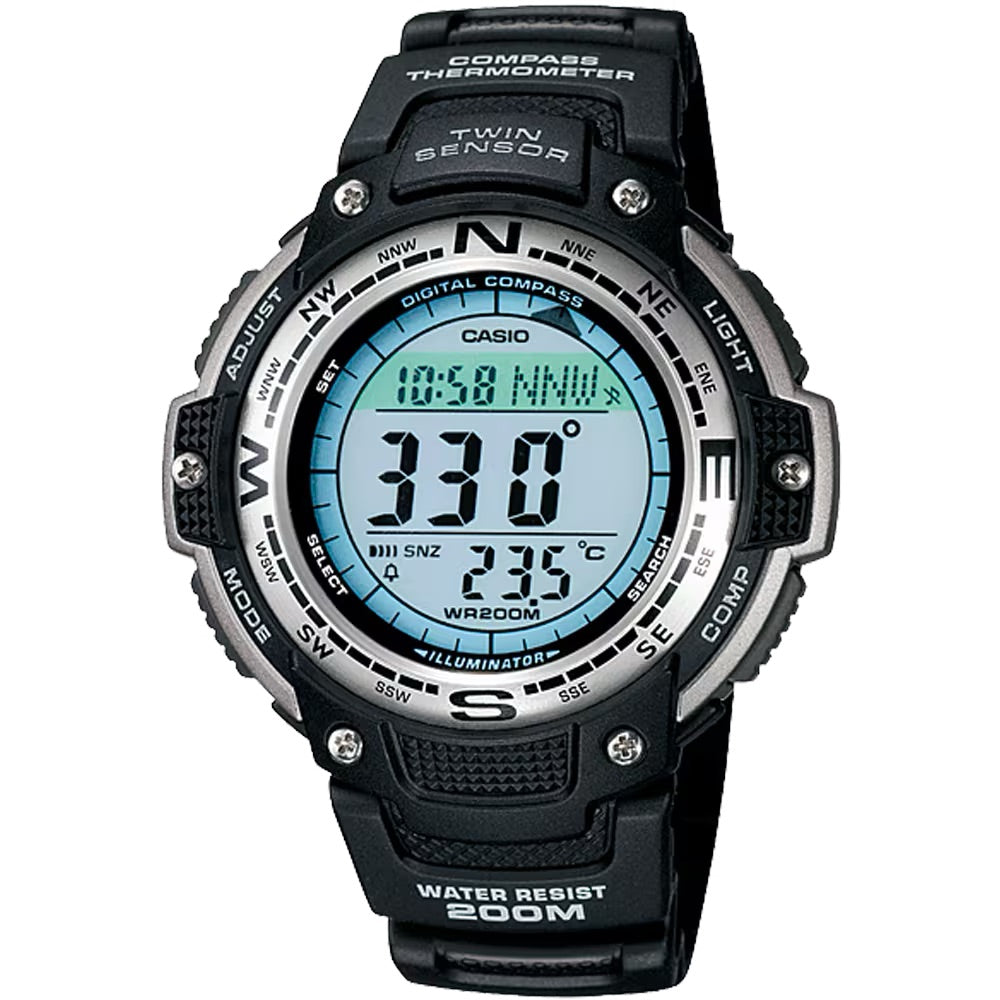 Casio Men Outdoor Digital Compass Watch with Blue Dial - SGW-100-1V