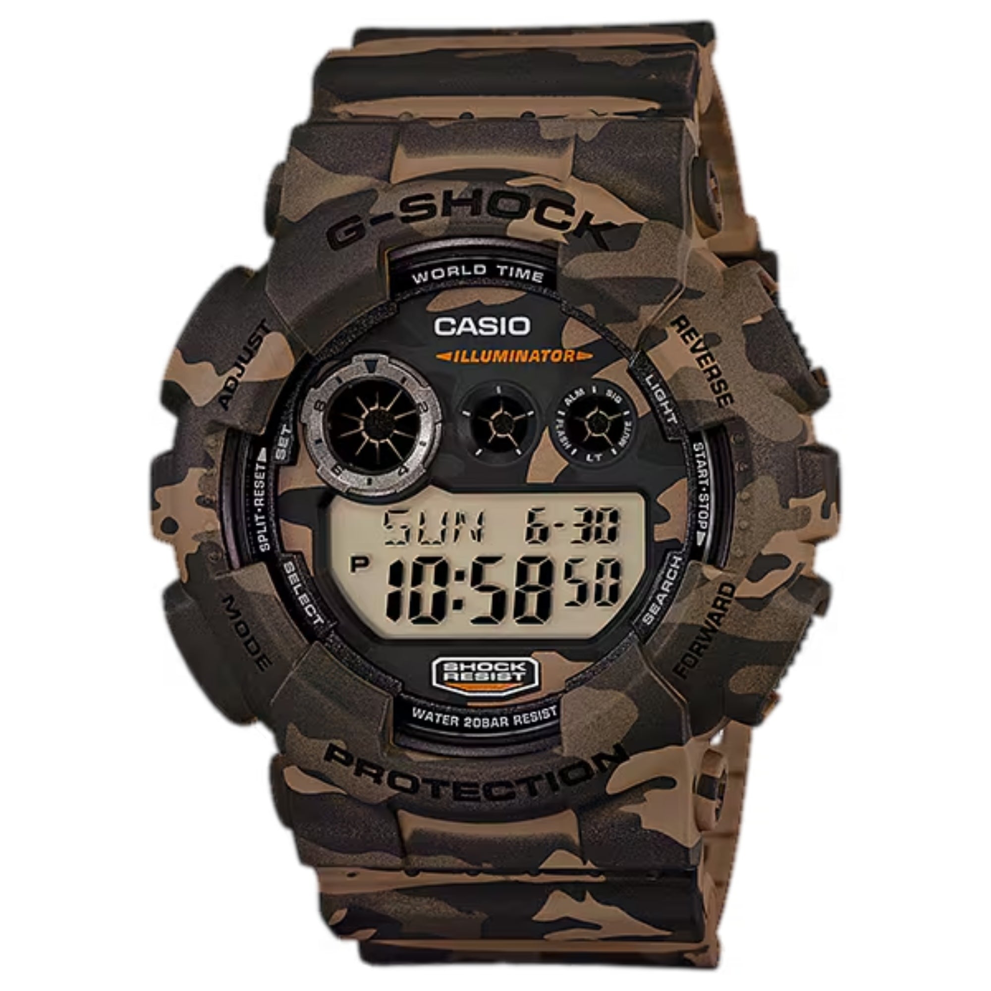 Casio Men G-Shock Digital Watch with Camouflage Dial and Band - GD-120CM-5CR