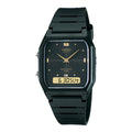 Casio Men Analog Digital Watch with Black Dial and Gold Accents - AW-48HE-1AV