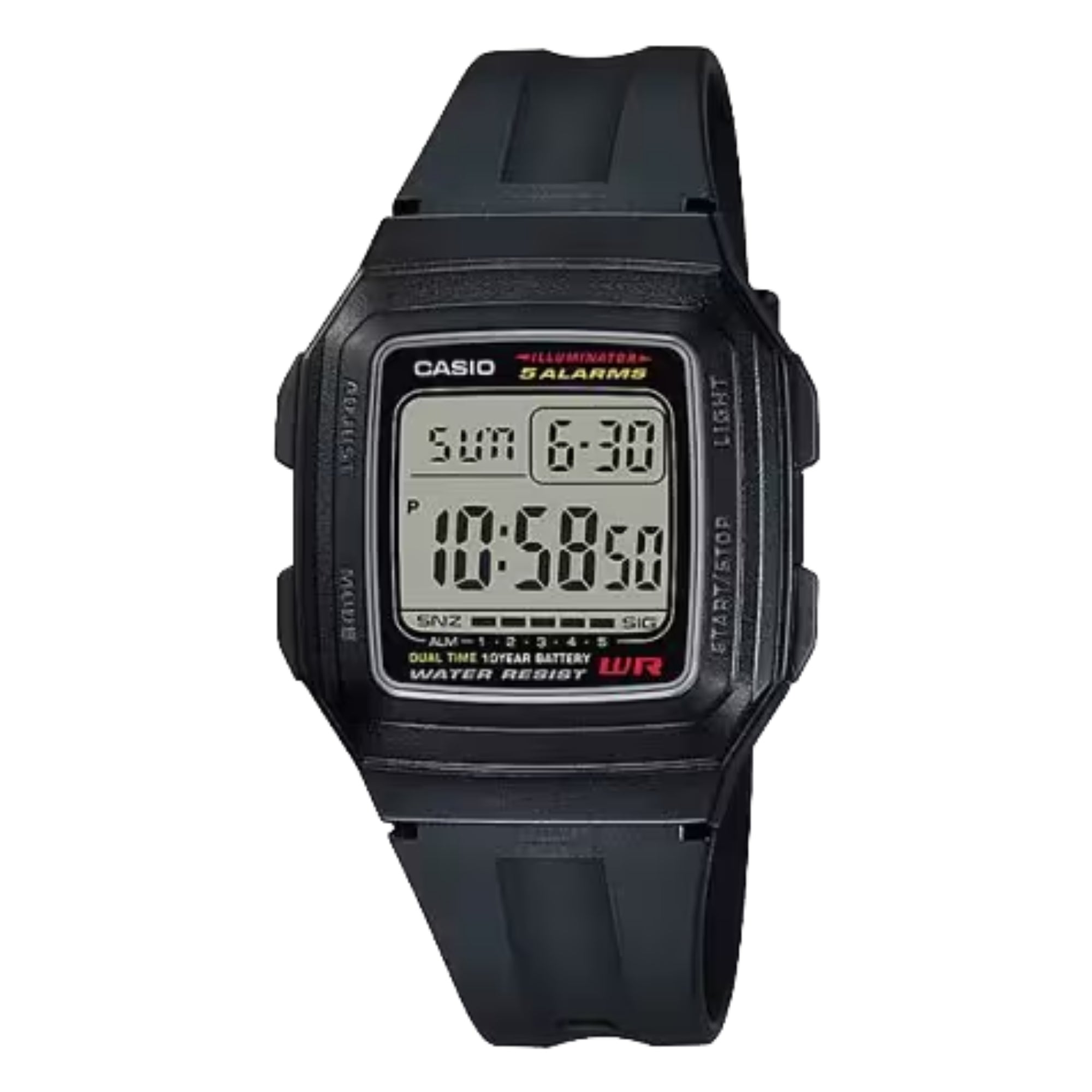 Casio Men Digital Watch with Black Dial - F-201WA-1AV