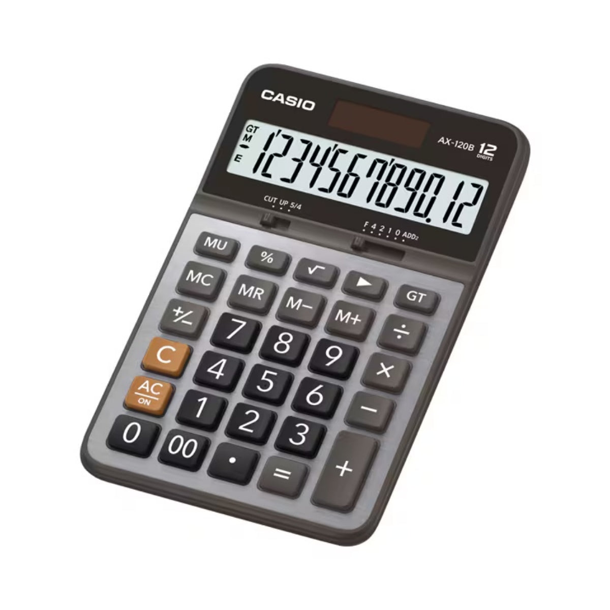 Casio Digit Desktop Calculator with Dual Power & Large Display - AX-120B-W