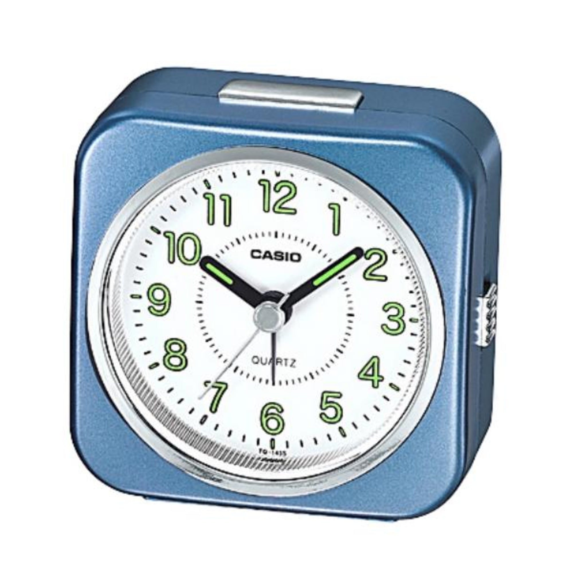 Casio Blue Analog Quartz Travel Alarm Clock with Light - TQ-143S-2DF