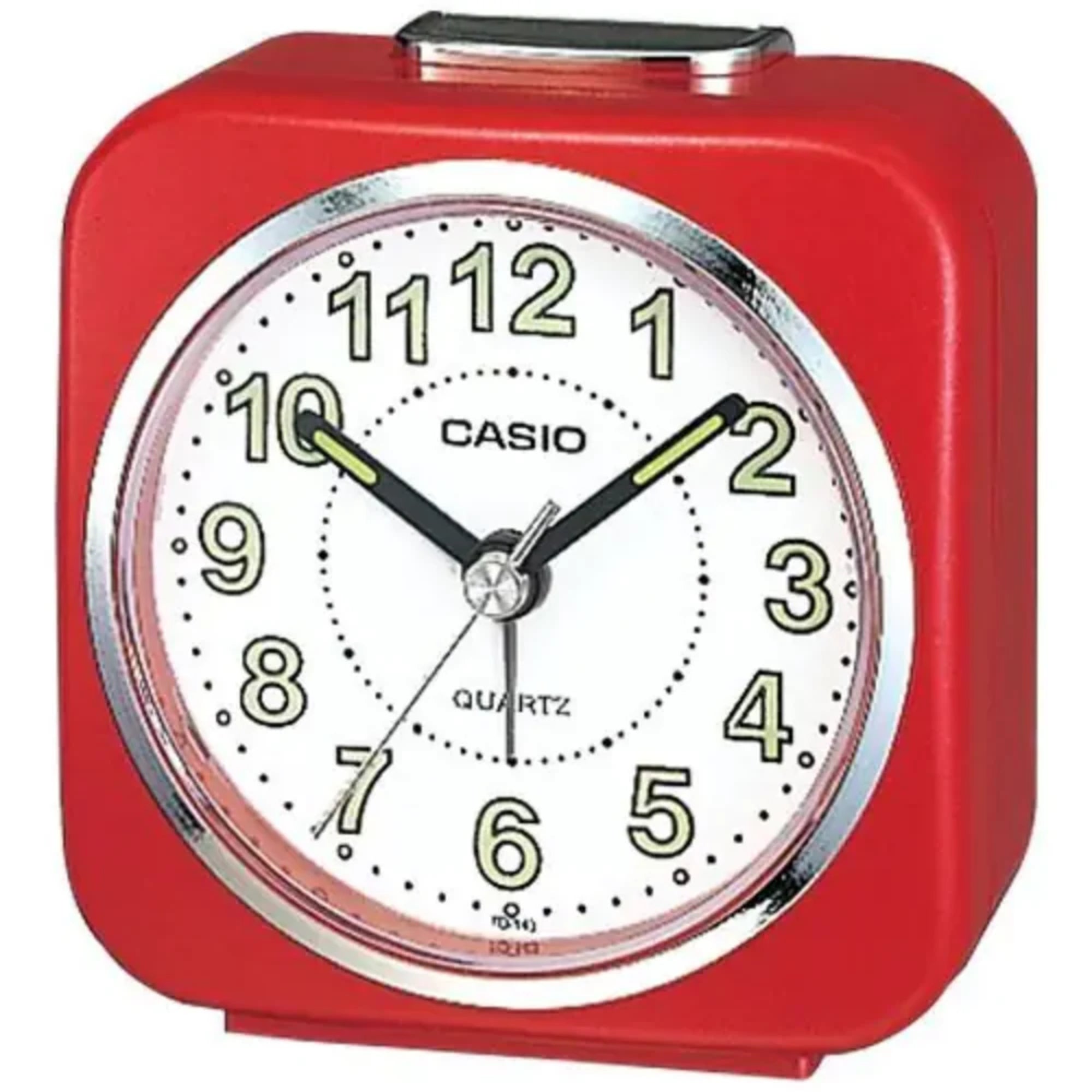 Casio Red Square Analog Quartz Travel Alarm Clock with Light - TQ-143S-4DF