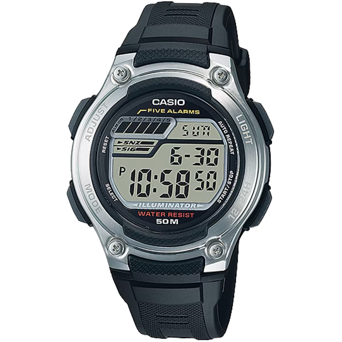 Casio Men Illuminator Digital Watch with Black Dial - W-212H-1AV