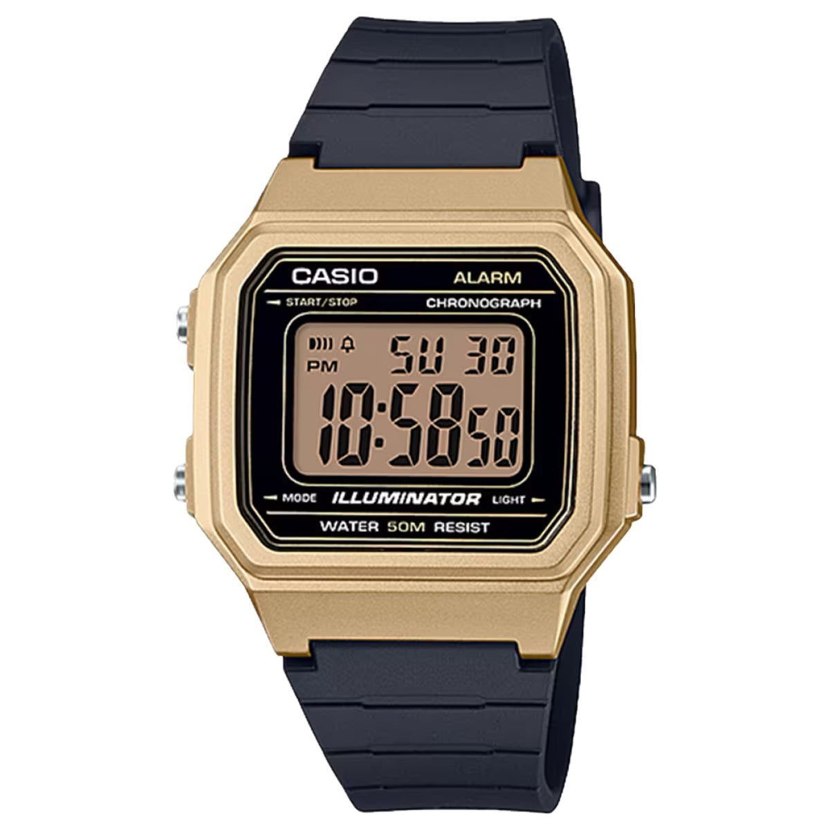 Casio Men Classic Digital Watch with Gold Accents - W-217HM-9AV