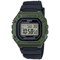 Casio Men Water-Resistant Black and Green Digital Watch  - W-218H-3AVCF