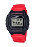 Casio Men Water-Resistant Red and Black Digital Watch - W-218H-4BVCF
