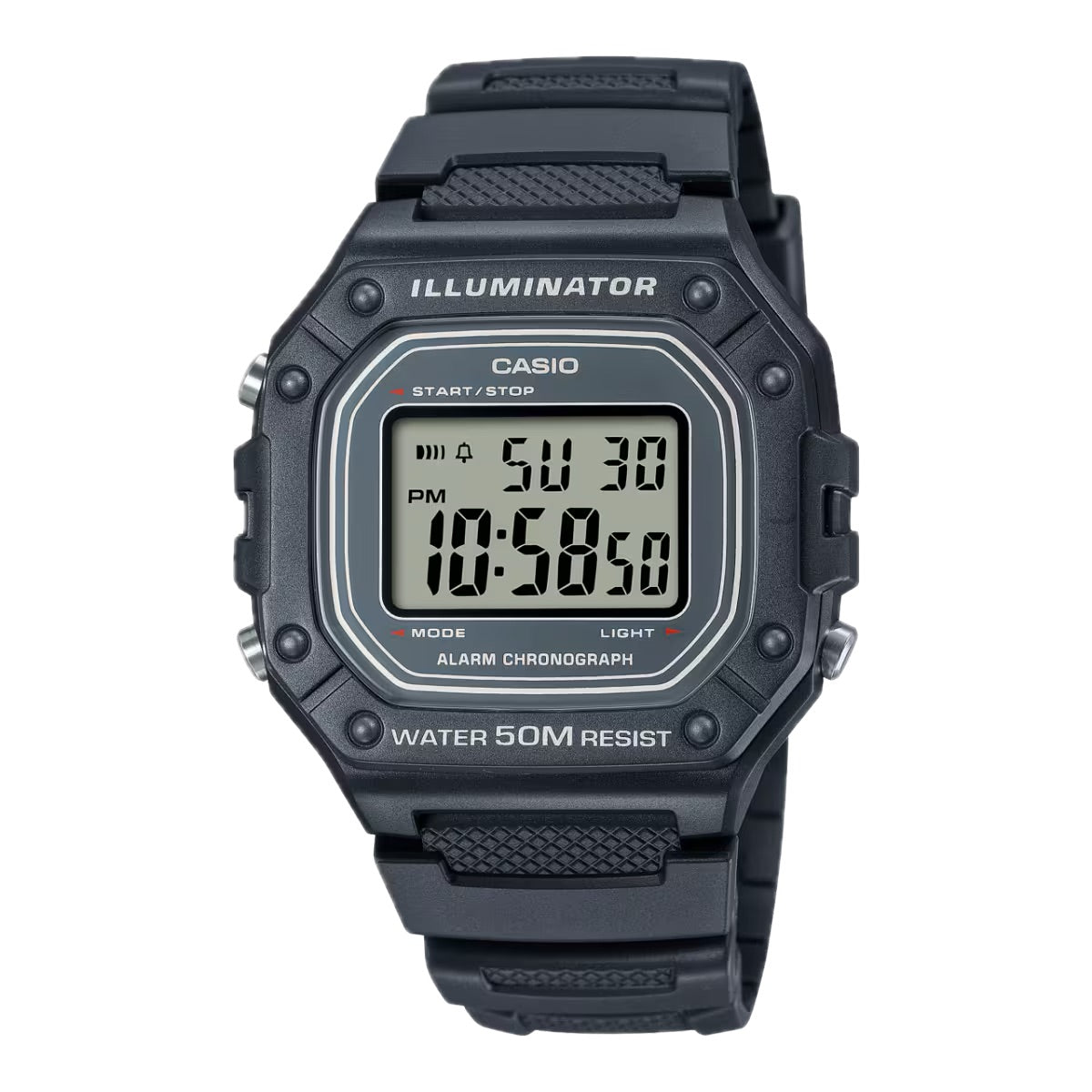 Casio Men Water-Resistant Digital Watch with Gray Band - W-218H-8AVCF