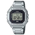 Casio Men Water-Resistant Digital Watch with Stainless Steel Bracelet - W-218HD-1AV