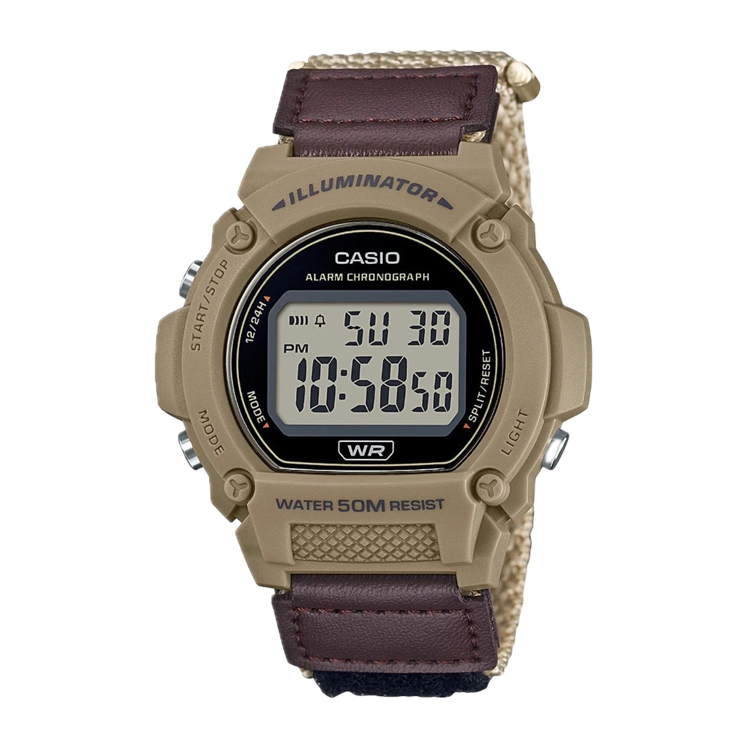 Casio Men Classic Digital Brown  Watch with Clear Dial - W-219HB-5AVCF