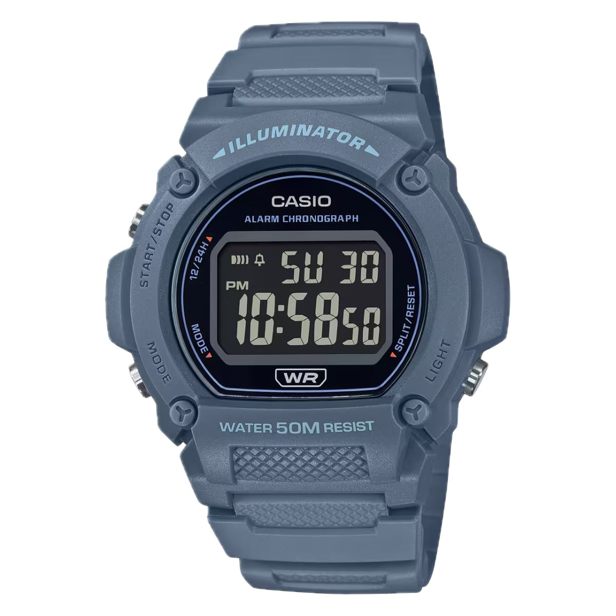 Casio Men Classic Blue  Digital Watch with Black Dial - W-219HC-2BVCF
