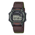 Casio Men Digital Illuminator Chronograph Watch with Brown and Green Strap - W-220HF-3AV