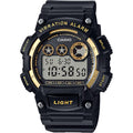 Casio Men Shock-Resistant Digital Sport Watch with Black and Gold Accentsl - W-735H-1A2V