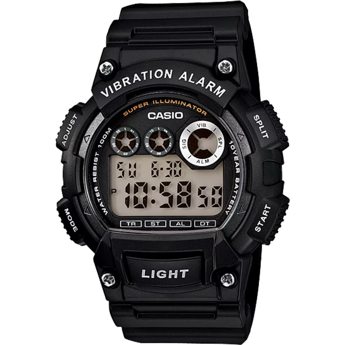 Casio Men Shock-Resistant Digital Sport Watch with Black Dial - W-735H-1AV