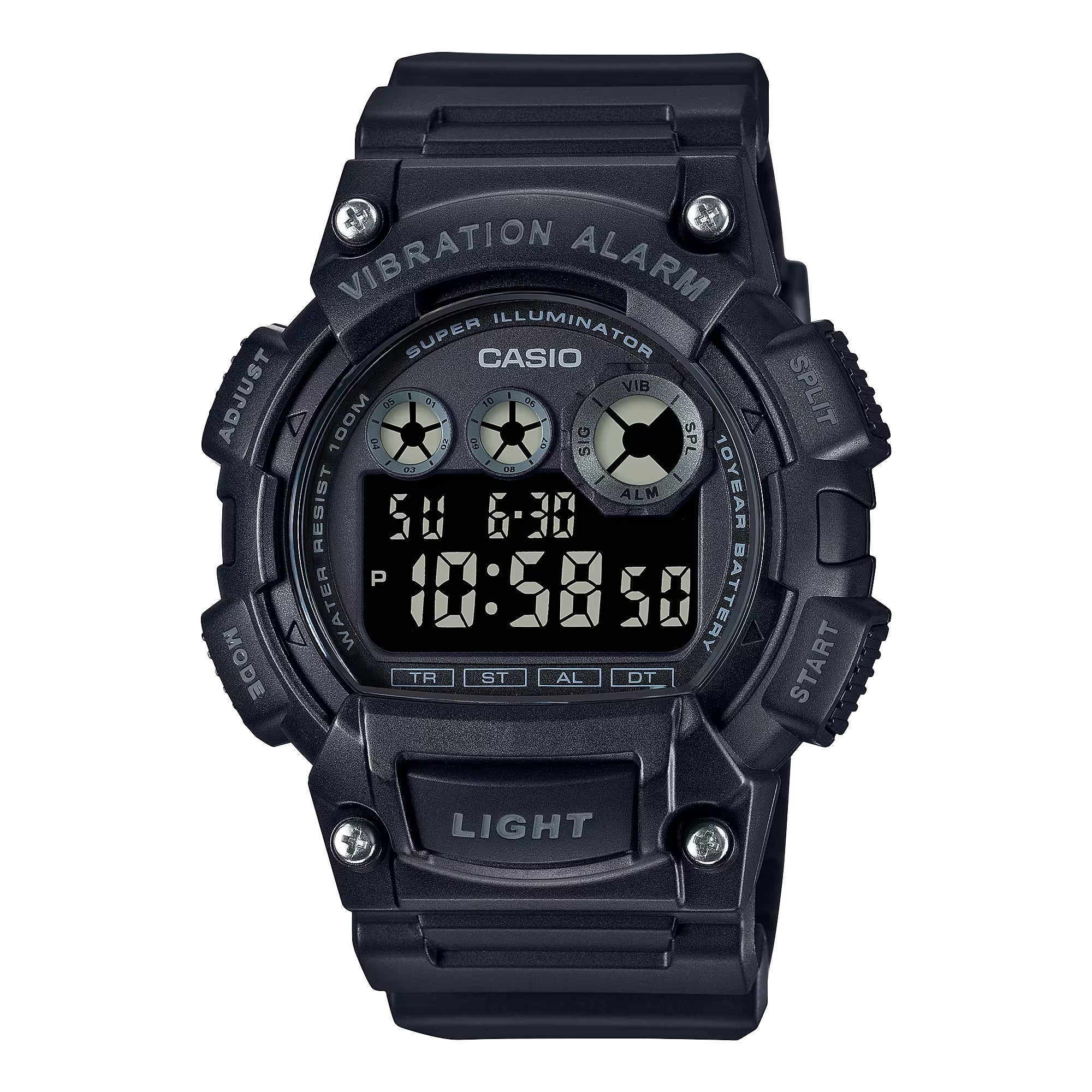 Casio Men Shock-Resistant Digital Sport Watch with Black Dial - W-735H-1BV