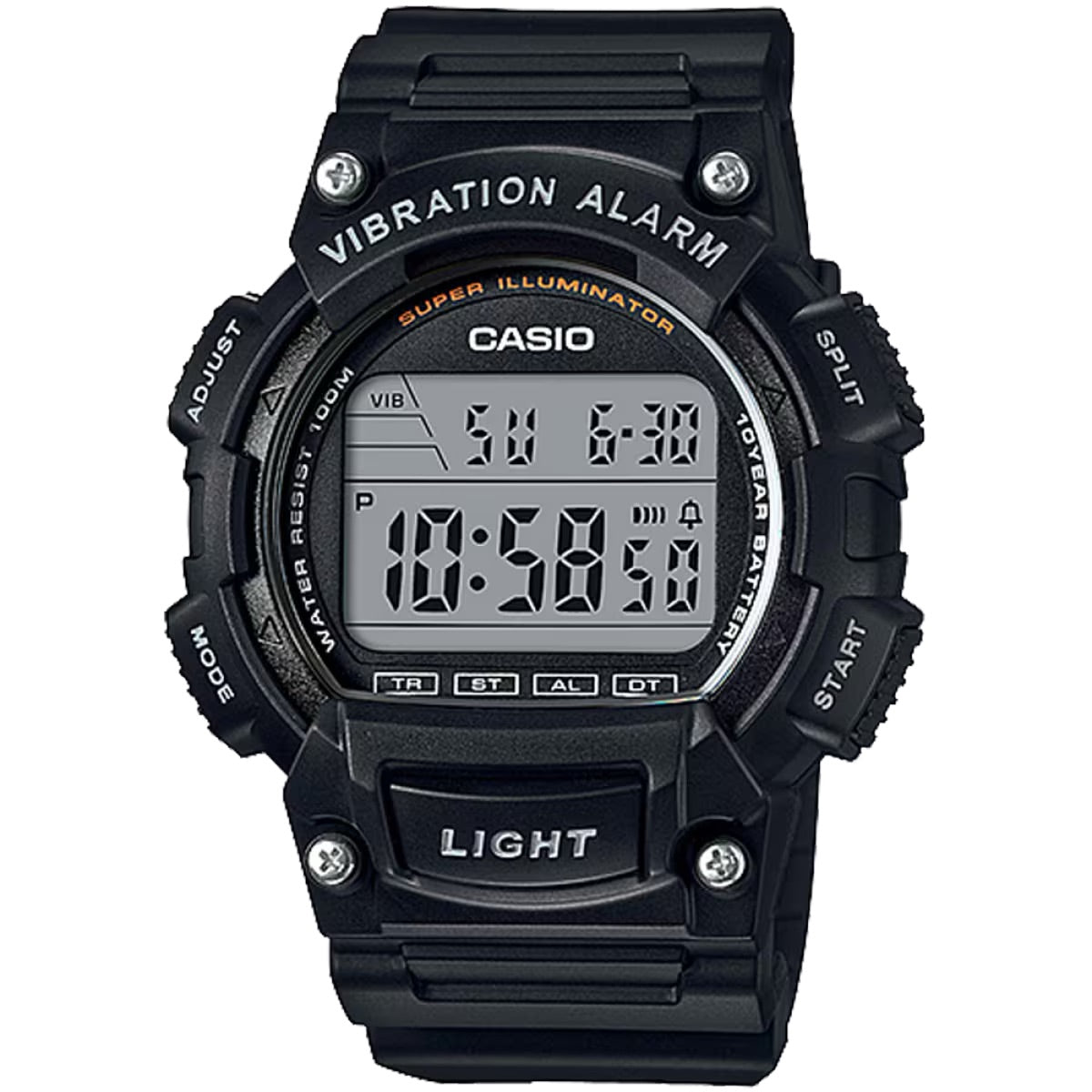 Casio Men Shock-Resistant Digital Sport Watch with Black Band - W-736H-1AVCF
