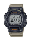 Casio Men Black Shock-Resistant Digital Sport Watch with Tan Band - W-736H-5AVCF