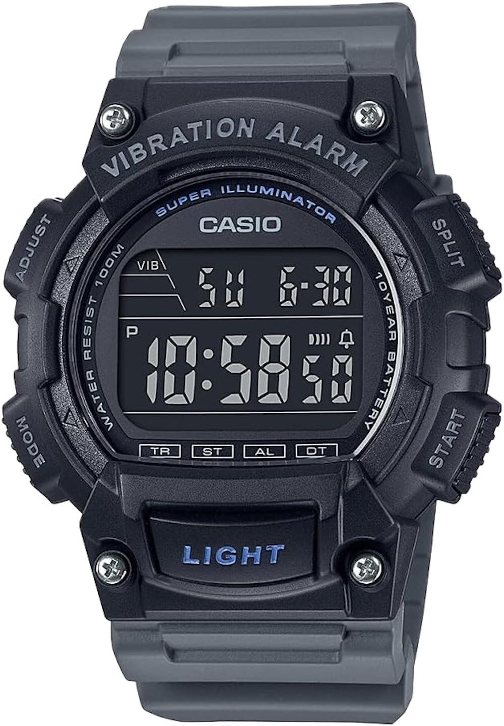 Casio Men Shock-Resistant Digital Sport Watch with Dark Gray Band- W-736H-8BVCF
