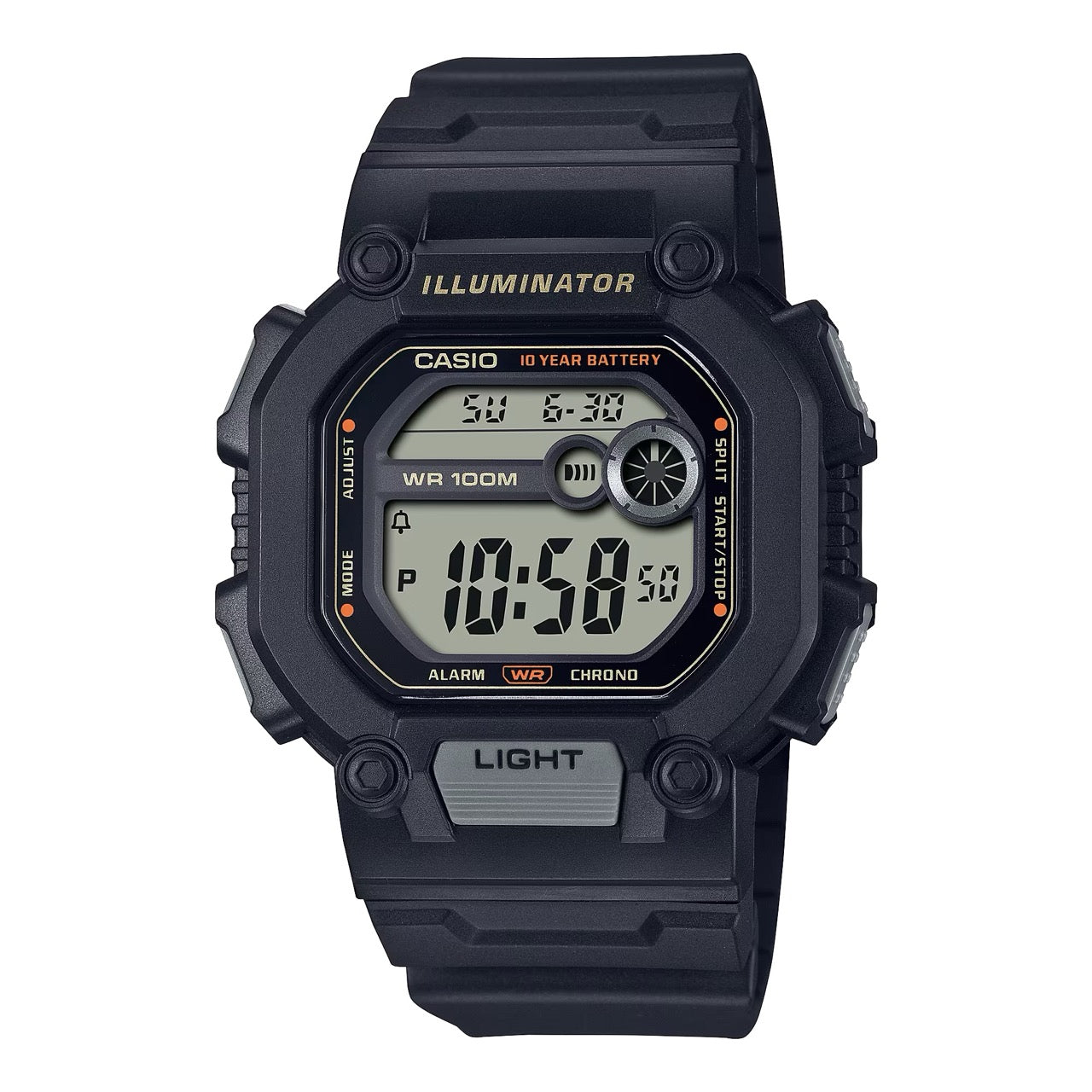 Casio Men Shock-Resistant Digital Sport Watch with Black Strap - W-737HX-1AVCF