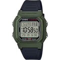 Casio Men Water-Resistant Digital Watch with Black and Green Band  - W-800HM-3AV