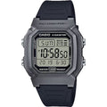 Casio Men Black Water-Resistant Digital Watch with Silver Accents - W-800HM-7AV