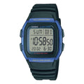 Casio Men Black Digital Watch with Blue Accent - W-96H-2AV