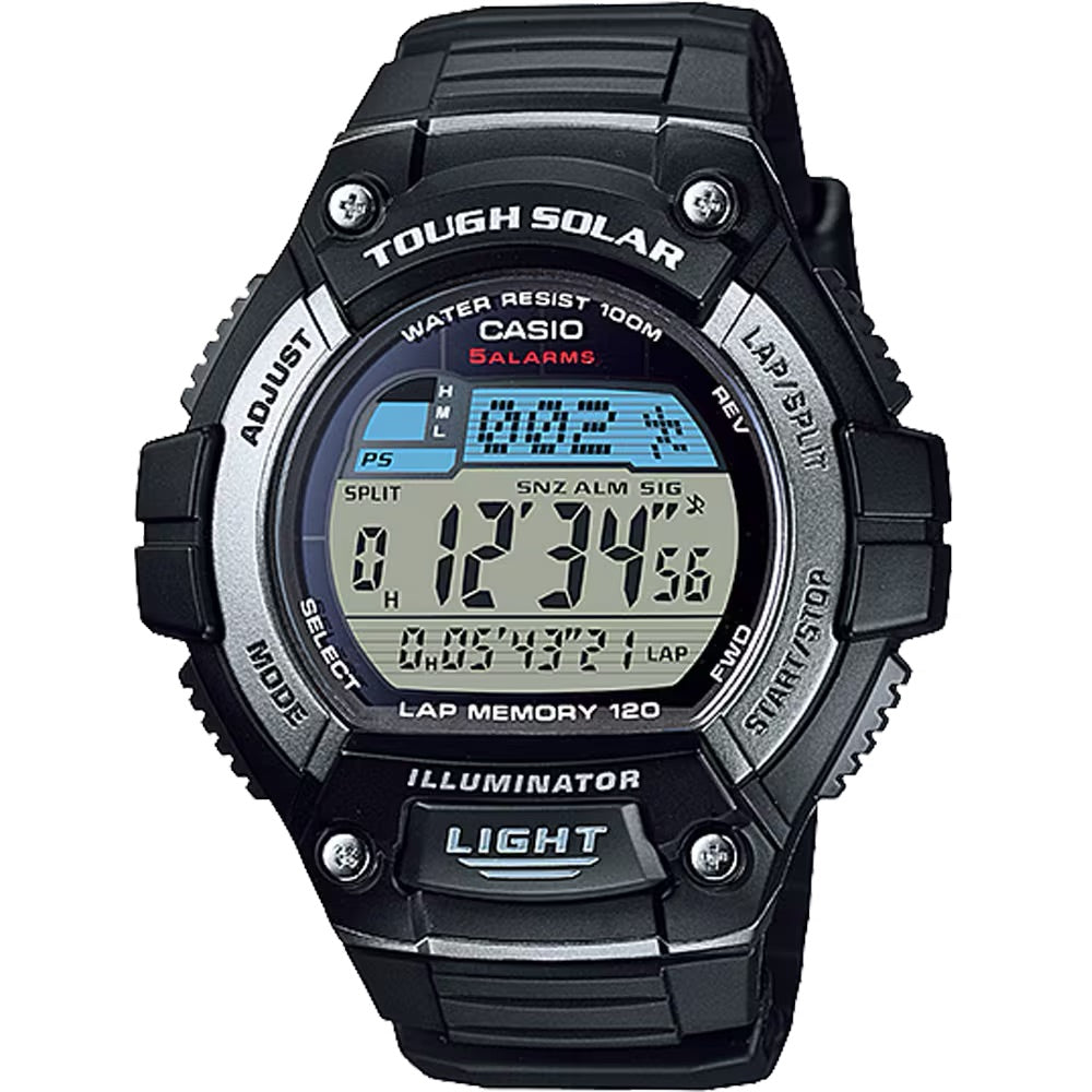 Casio Men Digital Watch with Black Strap - W-S220-1AV