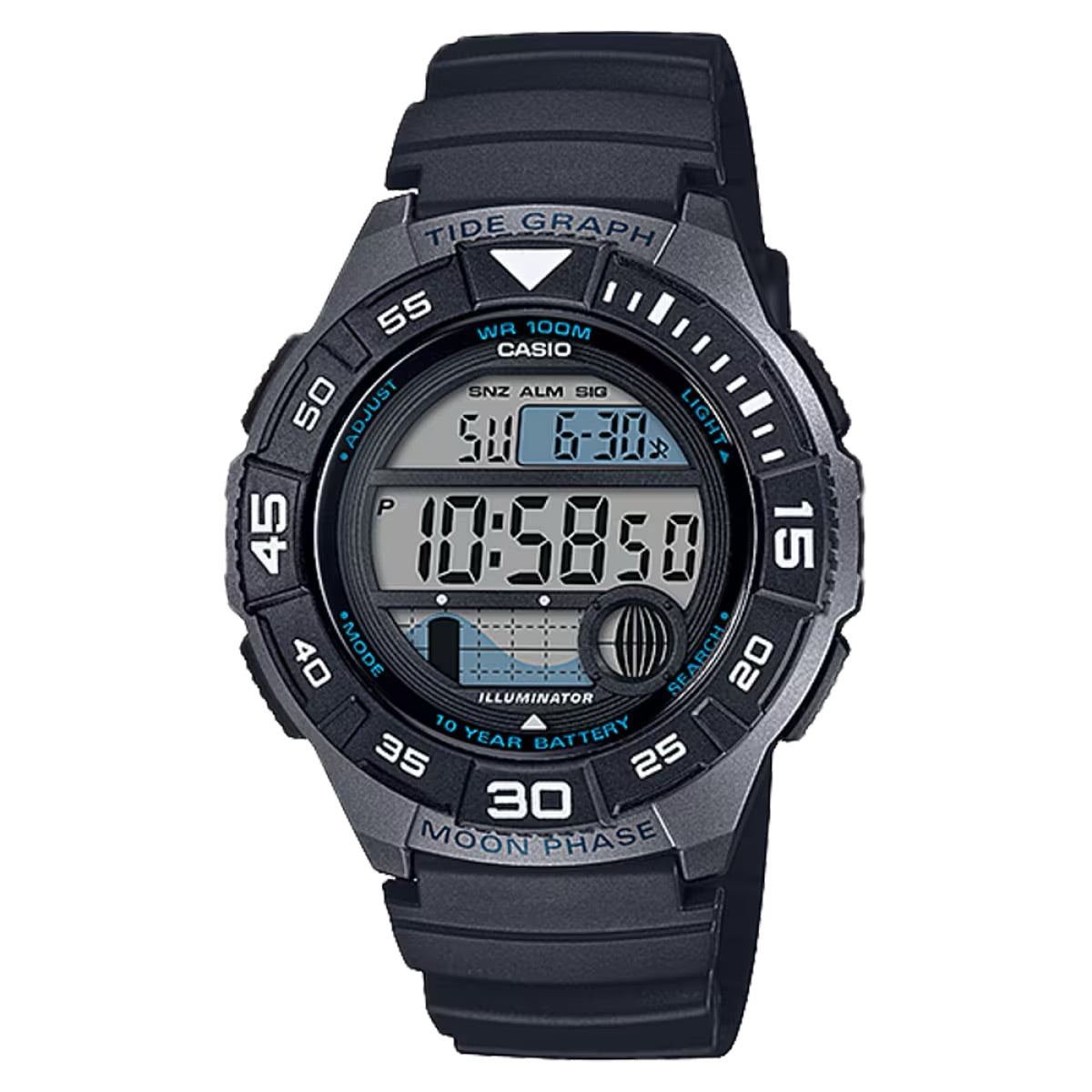 Casio Men Digital Watch with Black Strap  - WS-1100H-1AVCF