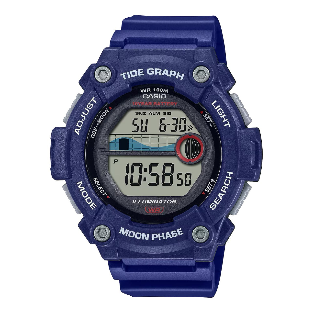 Casio Men Digital Watch with Blue Band- WS-1300H-2AVCF